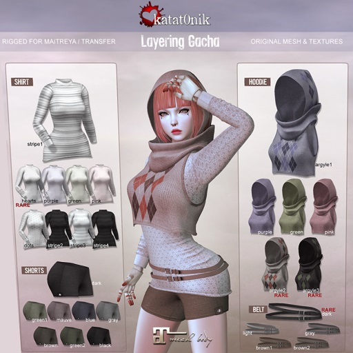 *katat0nik* (blue shorts / Maitreya) Layering Gacha
