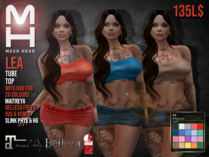 Mesh Head LEA Tube Top / SLINK / MAITREYA / BELLEZA