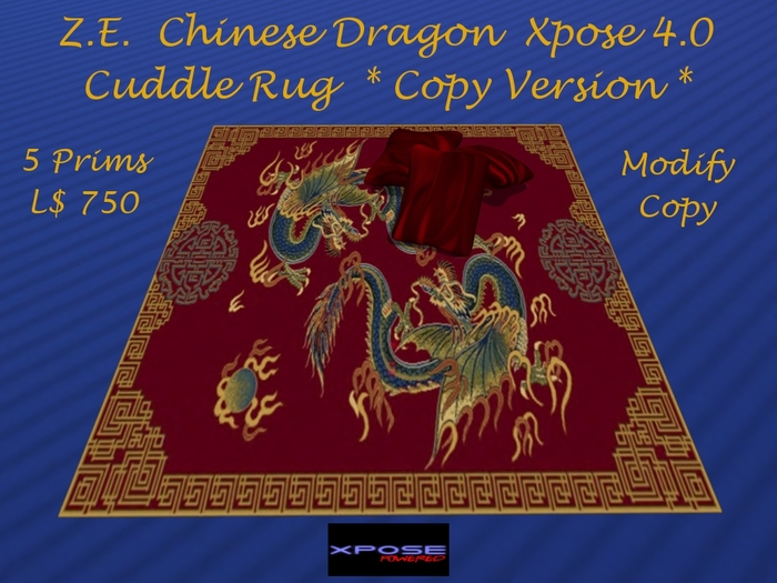 Z.E. Chinese Dragon Xpose 4.0 Cuddle Rug *Copy version *