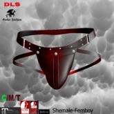 Shemale-Femboy leather panty darkred boxed