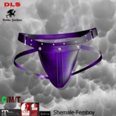 Shemale-Femboy leather panty lila boxed
