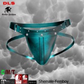 Shemale-Femboy leather panty teal boxed