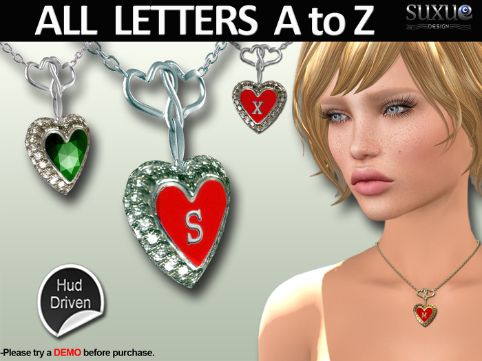 [SuXue Mesh] Aiko Necklace Alphabet A to Z With Hud DEMO