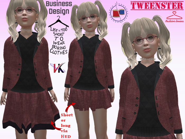 V&K Design Tweenster Tween Business Outfit/HUD