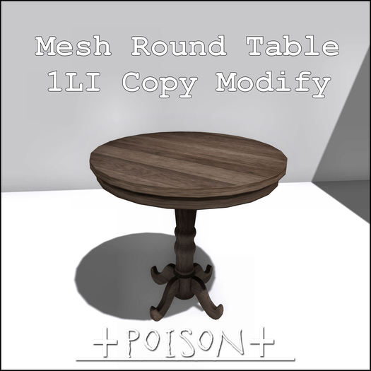 +Poison+ Round Table -Light Grey Wood-
