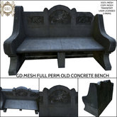 GD MESH FULL PERM OLD CONCRETE BENCH