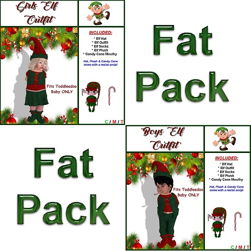 *TDB* Lil Christmas Elf Outfit- FAT PACK