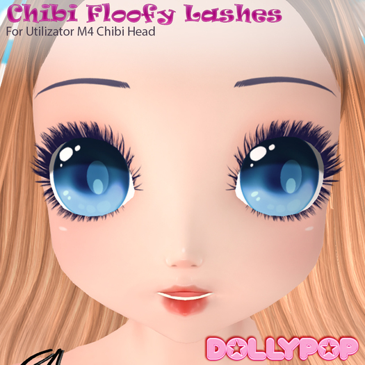 Second Life Marketplace Dollypop Floofy Lashes For Utilizator M4 Chibi Head M4 Anime Head