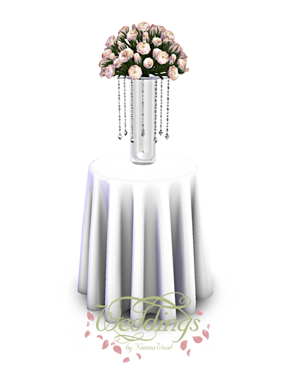 Pale Pink Petals Wedding Set - Flower Vase Table
