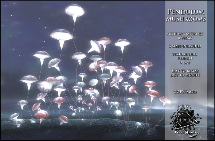 3rd eye ( ADD ME )  Pendulum Mushroom Set