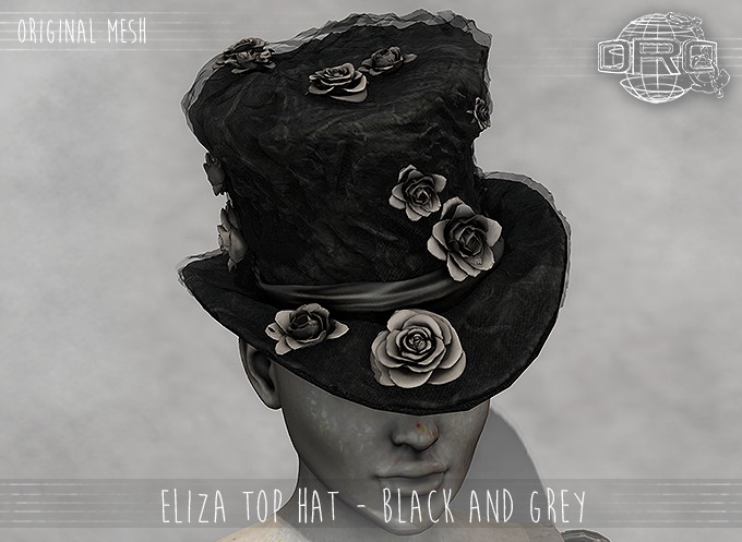 -DRD- Eliza Top Hat - Black and Grey