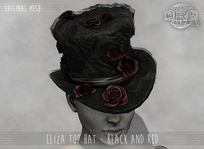 -DRD- Eliza Top Hat - Black and Red (add)