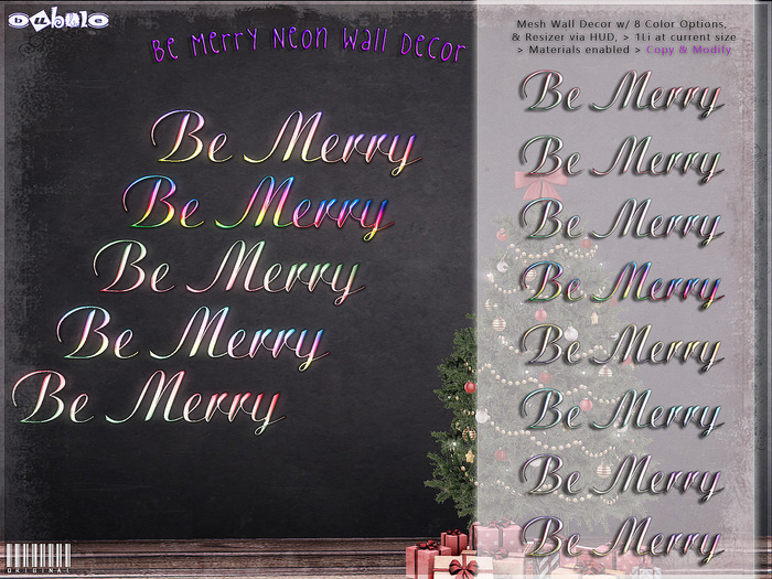 [ bubble ] Be Merry Neon Wall Decor