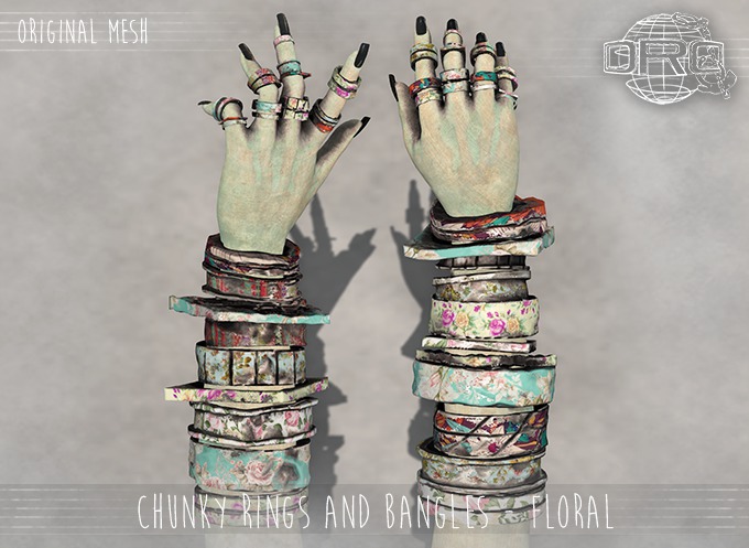 -DRD- Chunky Rings and Bangles - Floral