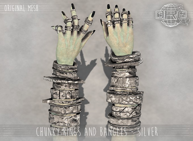 -DRD- Chunky Rings and Bangles - Silver (add)