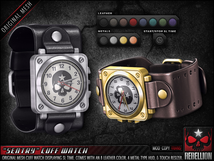 = REBELLION = "SENTRY" CUFF WATCH - DEMO