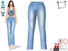 Dae Obj FBX Women's Ripped Denim Jeans Pants Slink, Ocacin Standard,Maitreya,Belleza, Tonic,Voluptuous