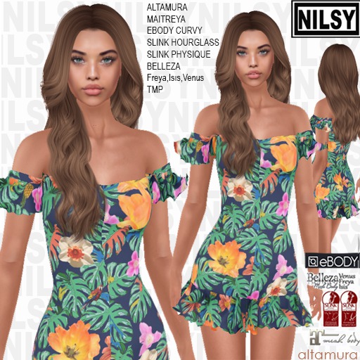 NILSY TROPIC DRESS,altamura,slink,maitreya,ebody,belleza,tmp