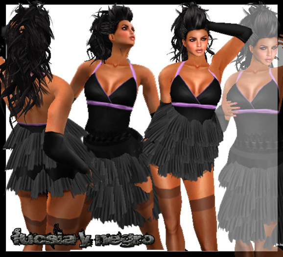 *pk2 dress elegance purple and black