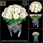 GD MESH FULL PERM BOUQUET WHITE ROSES