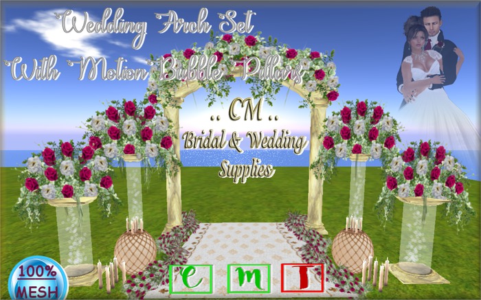 {SE} Burgundy Wedding Arch Set - Full