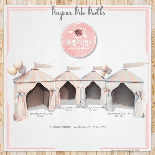 Bonjour Booths (WEAR to unpack)