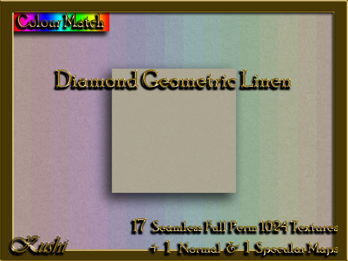 !Kushi! DiamondGeometricLINEN Textures -WearToUnpack