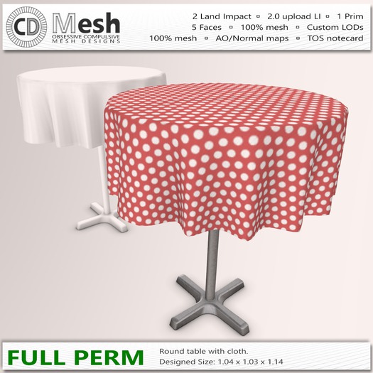 Round Table & Cloth [Full Perm Mesh]