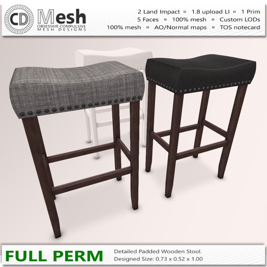 Padded Wood Stool {OCD}Mesh