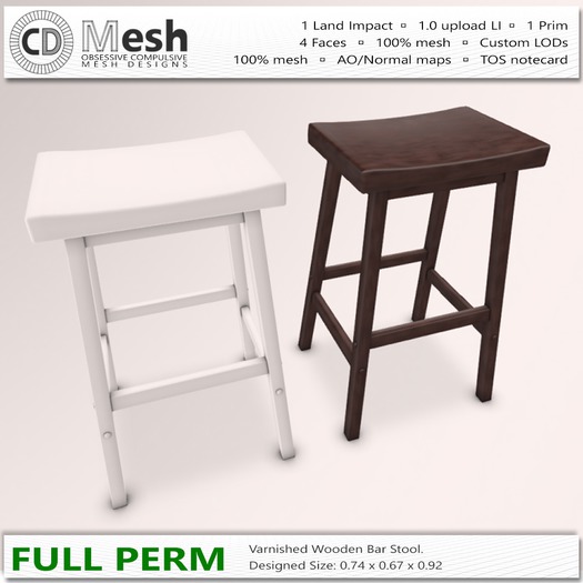 Wide Wood Stool [Full Perm Mesh]