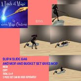 SLIP N SLIDE GAG /MOP & BUCKET GIVES MOP-CRATE