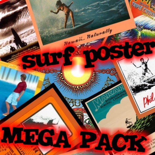 SURF POSTER MEGA PACK 12+ posters 120$L plus in upload fees, great gift