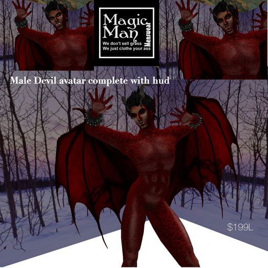 Complete Male devil avatar costume