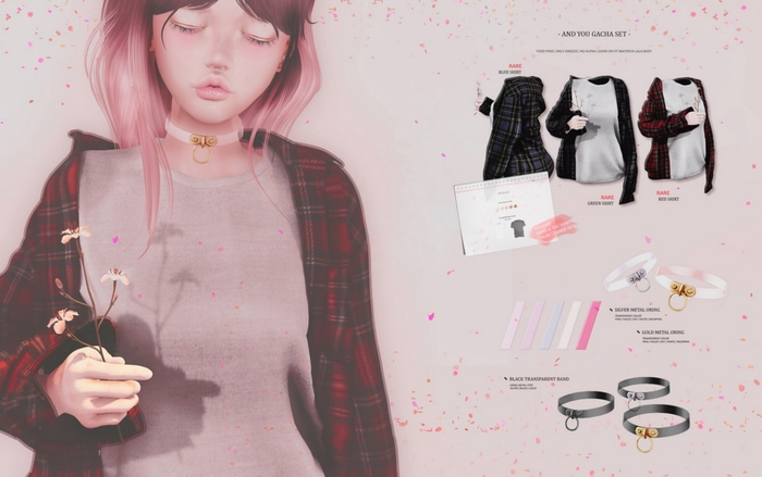 . offbeat . and you : clear O ring choker (Gold/Sky)