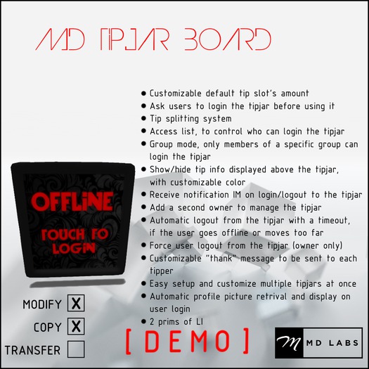 MD Tipjar Board DEMO
