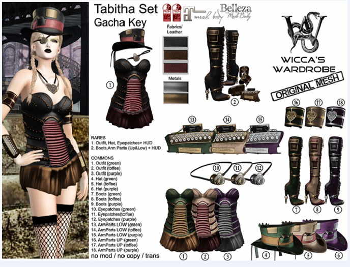 Wicca's Wardrobe - Tabitha - (Set Toffee)