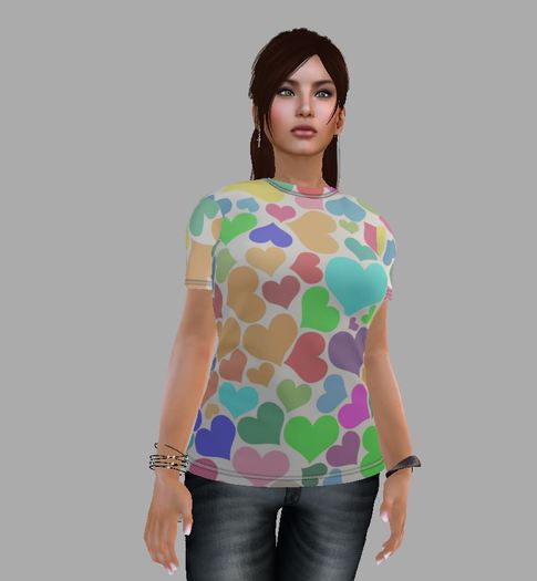 Women's Mesh Hearts T-Shirt by ~All That Jas~ (Boxed)