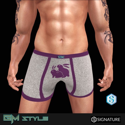 GM Style -Mens Boxer Signature * Rabbit* #01  {WEAR ME}