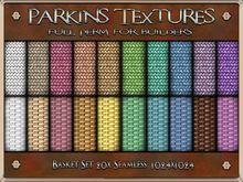 Parkins Textures - Basket Set - 20x Full Perm Seamless 1024 - Weave, Rattan, Pastel, Easter, Wicker, Woven