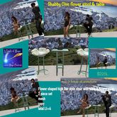 Shabby`chic flower stool chair & table -crate