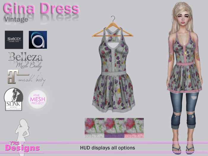 Gina Dress With Hud Vintage