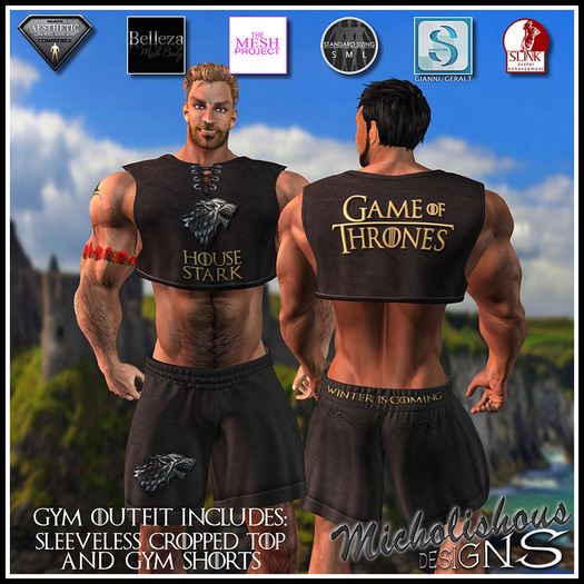 * Mikolishous Designs * AB Gym Outfit-GOT-House Stark
