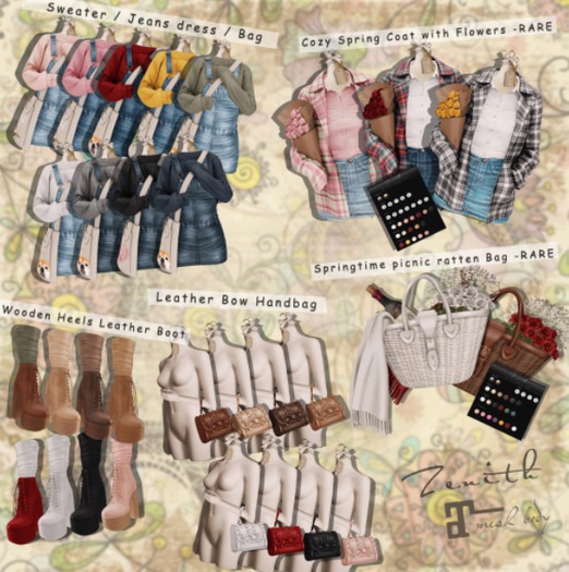 =Zenith=Leather Bow Handbag (Rose)