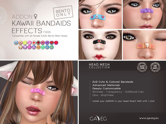 [GA.EG] Mesh Heads Addon - FX05 Kawaii Bandaids