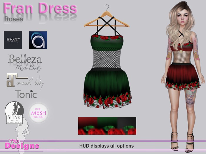Fran Dress With Hud Roses
