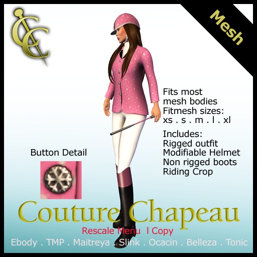 CC Riding Outfit - Snowflakes on Pink