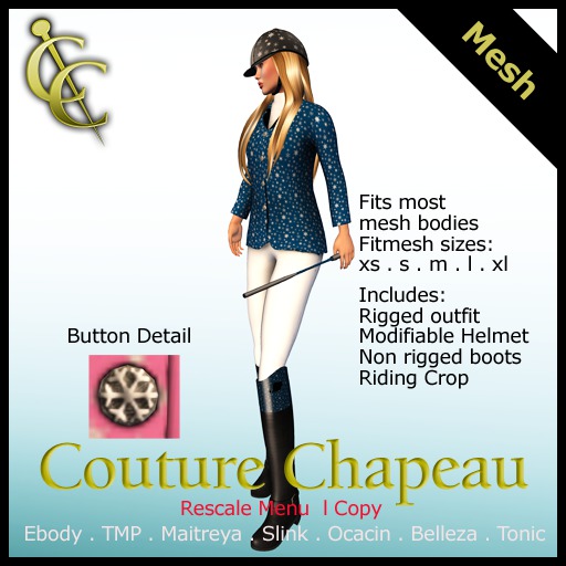 CC Riding Outfit - Snowflakes on Navy