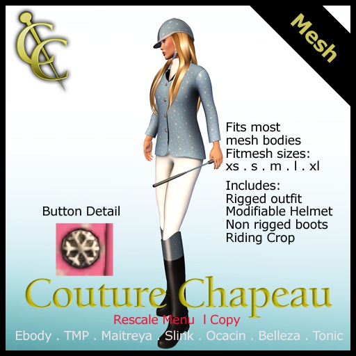 CC Riding Outfit - Snowflakes on Blue