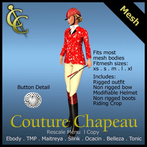 CC Riding Outfit - Hearts Red