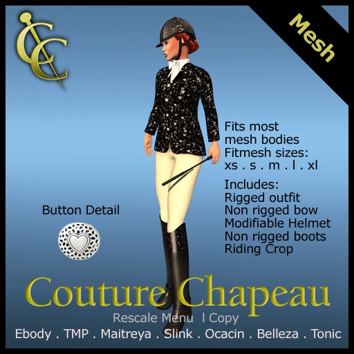 CC Riding Outfit - Hearts Black